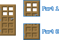 A diagram of an oak door that has been separated into its two vertical halves.