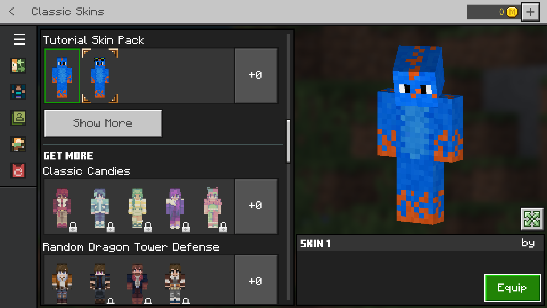 Skins, Minecraft Bedrock Wiki